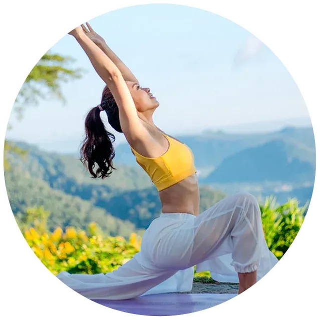 Open-air yoga and meditation spaces